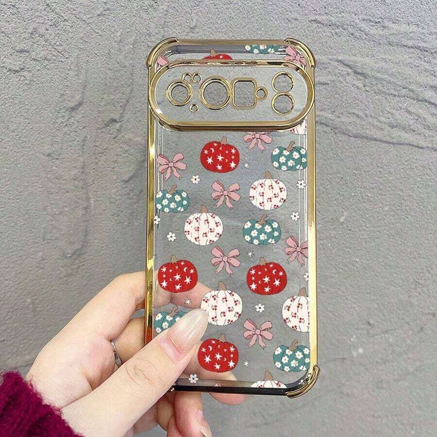 今回の秋のパンプキンフラワーリボンスマートフォンケースは、 Pixel 8A、Pixel 10 Pro、Pixel 9Aと互換性があります。   お花の茎のソフトケースは防水、耐衝撃性、落下防止、そして傷に強いいです。   保護するスマートフォンケース。 - ピンク - チェックする 1