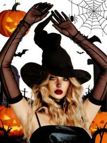 Mũ phù thủy Ibeauti, phụ kiện mũ phù thủy dành cho người lớn trong dịp Halloween, dùng để nhập vai, được làm từ vải polyester chất lượng cao, đường may tỉ mỉ, bền và ấm áp, thoáng khí và thoải mái, dễ đội, có thể gấp gọn và mang theo, phù hợp cho các bữa tiệc Halloween, dạ hội hóa trang, lễ hội hóa trang, tiệc theo chủ đề và biểu diễn sân khấu. - Găng tay đen - Xem 2