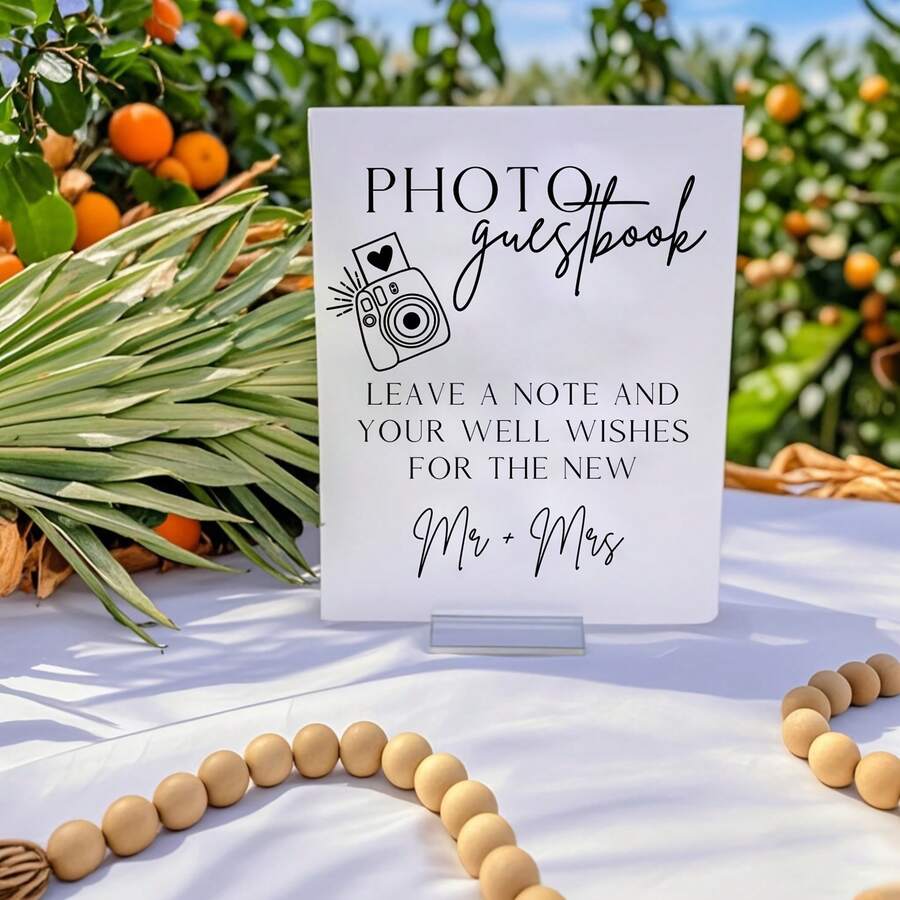 Acrylic Photo Guestbook Sign, Wedding Guestbook Sign, Snap It Stick It Sign For Wedding, Acrylic Wedding Sign, Please Sign Our Guestbook,Acrylic Table Sign,Birthday Party Table Sign , Acrylic Signage,Wedding Table Sign - Multicolor - View 1