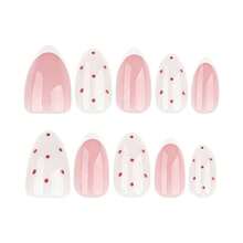 24pcs Nails Press On White Polka Dots False Nails Short Fake Nails Almond Shape Press On Nails Manicure Set Includes 1sheet Adhesive Tabs & 1pc Mini File Perfect For Everyday Wear, Elegant & Fashion Fairy Accessories, Nails Press On, Christmas & New Year Nails, For Holiday, Christmas Decoration Nails - Nhiều màu 4 - Xem 8