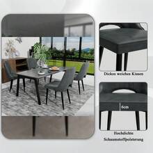 Dining Chairs With Cut-Out Backrest Modern Kitchen Chair Scandinavian Faux Leather Chair With High Back For Living Room Kitchen - As Pic - View 6