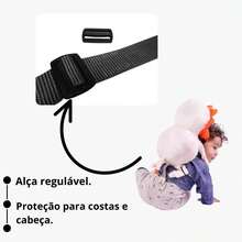 Almofada Mochila Protetora para Bebê Proteção Primeiros Passos  Costas - Verde - Visão 2