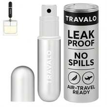 Travalo Classic HD Perfume Atomizer - Leak-Proof And TSA Approved For Air Travel - Reusable, Airtight, Easy-Fill Mini Pump Sprayer - Lightweight, Elegant Design W\/Volume Window - Silver 0.17oz - ColorF - 查看 1
