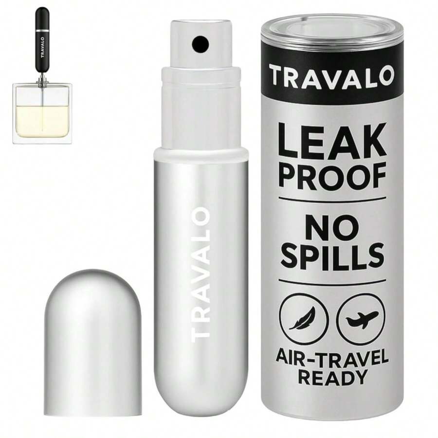 Travalo Classic HD Perfume Atomizer - Leak-Proof And TSA Approved For Air Travel - Reusable, Airtight, Easy-Fill Mini Pump Sprayer - Lightweight, Elegant Design W\/Volume Window - Silver 0.17oz - ColorF - 查看 1