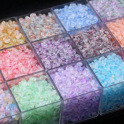 50 piezas de cuentas de vidrio con brillo y estrellas de colores, para hacer joyas y manualidades. Accesorios sueltos para joyería, ropa y proyectos de bricolaje.