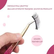 2026新款渐变闪光冰花纤维尖睫毛镊子，适用于挑取经典款睫毛 - 彩色 - 查看 4