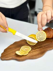 3/6件套刀具套装，包含番茄刀、牛排刀、甜点刀、面包刀、小吃刀、早餐刀，波浪形刀刃，适用于家庭厨房、餐桌、餐厅，亦可作为圣诞礼物、感恩节礼物、新年礼物。 - 彩色 - 查看 5