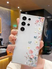防震花卉元素时尚手机壳 1 件装 彩色梅花软壳，兼容华为荣耀、红米、三星 Galaxy A04e/12/A13/A14/A34/A50/A52/A53/A54/S21/S22/S23/S24/S25/S25 Ultra/S25 FE/S26/S26 Plus/S26 Ultra/S26 Edge、6A/7A/8A、12T/13T/15T/15T Pro，国际版，非国内版 - 無色 - 查看 4