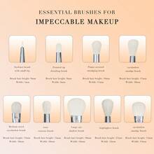 9支装100%山羊毛高光刷眼影晕染刷轮廓高光塑形化妆刷锥形美妆工具，粉底刷，遮瑕刷，腮红刷，修容刷，腮红刷，古铜粉刷，散粉刷，粉底刷，腮红刷 - 彩色 - 查看 11