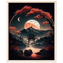 16x20英寸成人数码油画套装 - 简易丙烯颜料套装，含画笔和颜料，是家居装饰和生日、父亲节、圣诞节、母亲节礼物的完美之选。