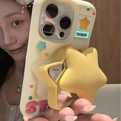 Ốp lưng lật gương hoạt hình dễ thương kiểu cổ điển tương thích với iPhone 17 Pro Max/17 Pro/17/15 Pro Max/15 Pro/15 Plus/15/14 Pro Max/14 Pro/14 Plus, 14/13/13 Pro/12 Pro Max/12 Pro/13 Pro Max/12/11, silicon có gương bên trong (Bóc lớp màng bảo vệ trước khi sử dụng)