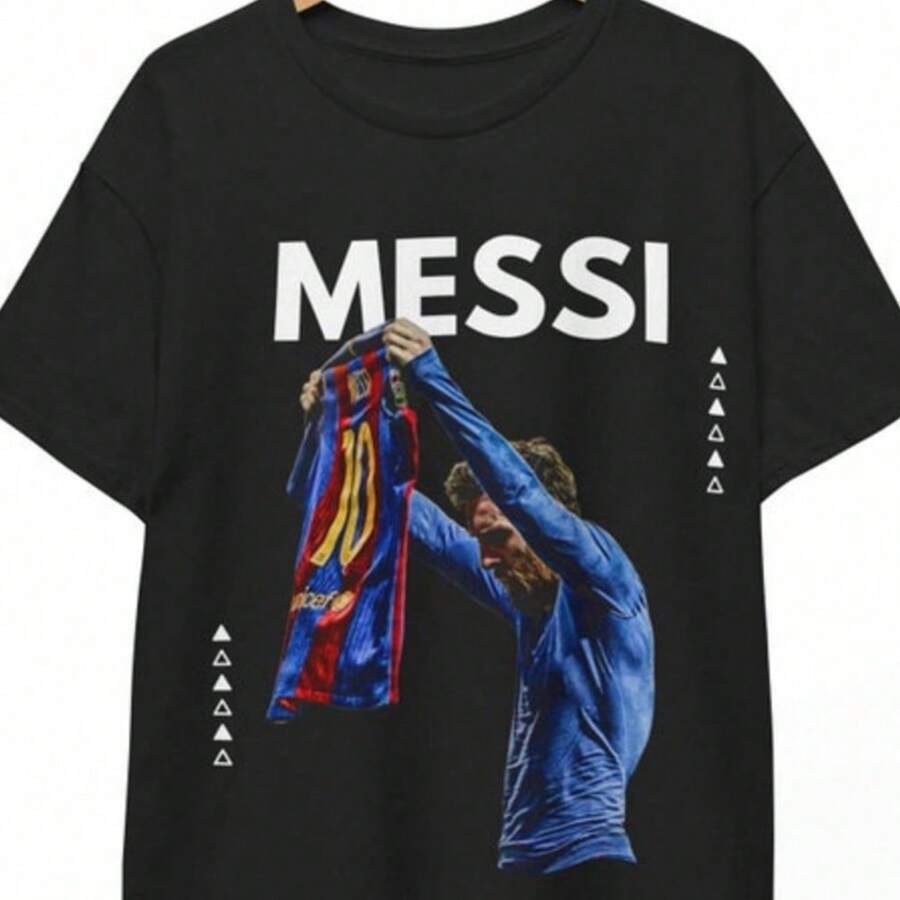 Graphic Lionel T-Shirt El Clico Celeion Soccer T-Shirt Bootleg Vintage Sport Tee Co - 黑色 - 查看 1