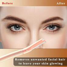 Ruimooto Augenbrauenrasierer mit 10 Stück rostfrei Rasierklingen, Gesichtshaarentferner für Frauen aus Hochwertiger Metall,Augenbrauentrimmer Gesichtsrasierer für Augenbrauen&Pfirsichflaum, Silber-769 - Rosa - Übersicht 8