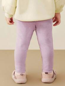 mini bala Baby Girl Winter Leggings, High Stretch Warm Pants - Purple - View 3