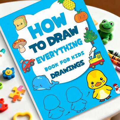 200-Step Painting Book With Detailed Instructions, Essential Tool For Children Aged 3-10 To Learn Drawing From Scratch. Thick Pages With Colorful Step-By-Step Illustrations, Easy To Learn.