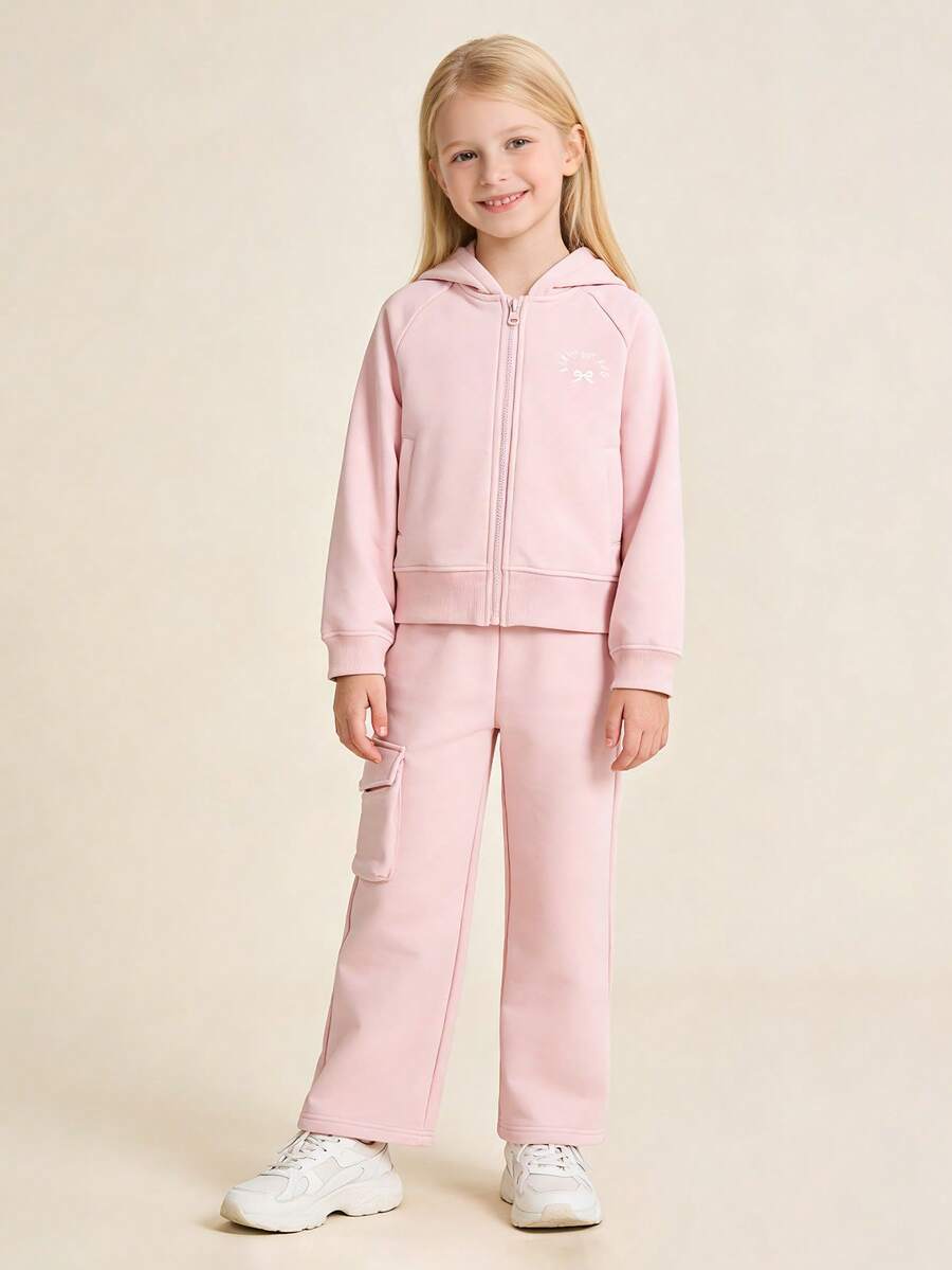 Balabala Girls' Knit Set, Soft Fabric, Comfortable Casual Wear - White Red - View 1
