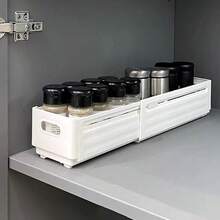 1/3个可伸缩塑料收纳盒，抽屉分隔器，衣柜整理架。餐具收纳托盘，置物篮。多功能桌面收纳盒，可收纳化妆品、文具、餐具、调料罐、内衣、袜子等。家居收纳整理用品。 - 白色 - 查看 8