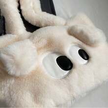 Customized Personalized Name Cartoon Plush Handbag, Large Capacity Crossbody Bag For Women New Autumn/Winter Shoulder Bag Tote Bag, Cute Fluffy Shoulder Bag, New Big Eye Fluffy Commuter Tote Bag Versatile Large Capacity Shoulder Bag, Fashionable Cute Big Eye Cartoon Fluffy Shoulder Bag, Versatile Large Capacity Crossbody Bag For Street Outings - Multicolor - View 4