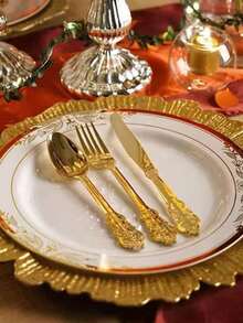 1pc Gold/Silver Asymmetrical Shaped Kitchen/Dining Room Serving Tray, European Style Home Decor Platter For Entryway, Dining Room, Kitchen, Wedding, Party, Hotel Events - Multicolor - View 9
