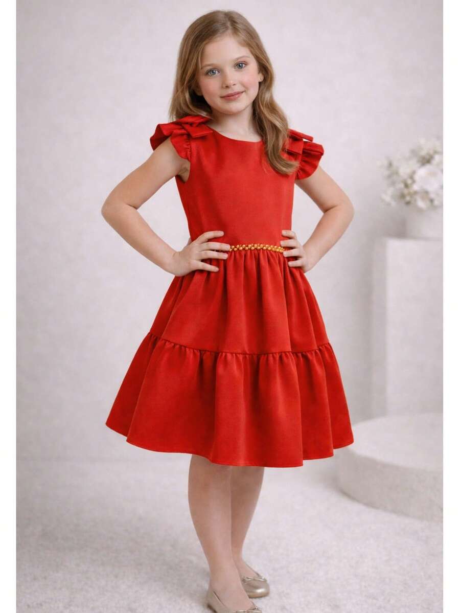 Children's Dress Youth Luxury Enchanted Princess Party Birthday Christmas New Year Baptism Elegant Fine Delicate Ruffle Girl Fashionista Chic Glamor Charm Style Blogger Monthly Event Ceremony Wedding Flower Girl Special Gift Glamor Classic Sophisticated Modern Charm Graceful Comfortable Rounded Waisted Ruffle Double Shoulder Bow Back Soft Premium Fabric Fluid Comfort Summer Spring Autumn Winter Complete Look Photography Smash Cake Outing Family Shine Enchantment Beauty Sweet Charm Pure Innocence Childish Joy Sweetness Charming Party Clothing Children's Fashion Exclusive Luxurious Collection Highlight Elegance Unique Style Originality Quality Perfection Love Refined Detail Haute Couture Charm Girl Little Princess Princess Children's Classic Timeless Beautiful Wonderful Glamorous Charming Stylish Sophisticated Premium Exclusive Elegant Charming Refined Comfortable Fashion - Giáng sinh - Xem 1