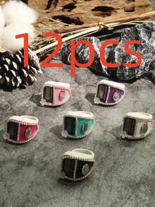 1个/6个/8个/12个装户外徒步计步器，饰有花朵和水钻，准确记录步数，留住春日足迹 - 彩色 - 查看 18