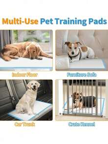 10/40/100片装超强吸水狗狗尿垫，防漏除臭，尺寸分别为33厘米 x 45厘米（小型犬）和60厘米 x 60厘米（中/大型犬）。内含除臭凝胶，有效去除宠物粪便异味，保持家居清洁无异味。 - 藍白色 - 查看 4