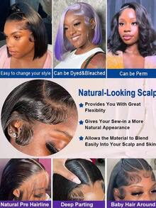 NARNI 40 Inch 13x6 HD Bone Straight Lace Front Wigs Human Hair 250% Density 13x4 Transparent Lace Frontal Wig For Women 100% Brazilian Remy Human Hair Preplucked With Baby Hair Natural Black Color - Natural Black - 查看 4