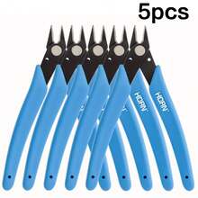 2/5/10pcs PRECISE Wire Cutters - 5-Inch Flush Metal Side Cutter, Mini Nose Plier With Stainless Steel Sharp Edge & Blue Handles - Lightweight, Comfort Grip For Jewelry, Electronics & Hobby Snipping - Baby Blue - View 11