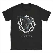 Camisetas divertidas de  para hombres, de algodón, de manga corta, con cabeza de cabra de metalcore, cuello redondo, ropa de verano - Negro - Ver 1