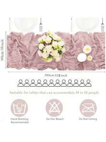 Solid Color Table Runner, Minimalist Polyester Tablecloth Decor, Suitable For Dining Table - Retro Pink - View 5