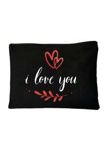 Love And Leaf Print Cosmetic Bag, Reusable Leaf Pattern Cosmetic Bag, Lightweight, Cosmetic And Toiletries Organizer, Zippered Cosmetic Bag, Lightweight Coin Purse, Toiletry Bag, Storage Bag, Travel Accessory, Shopping Gift, Valentine'S Day Gift, Versatile, Can Be Used To Store Cosmetics, Makeup Brushes, Accessories, New Year'S, Valentine'S Day, Ramadan Gift. - Multicolor - View 11