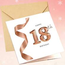1 Thiệp và phong bì chúc mừng sinh nhật lần thứ 18, thích hợp cho tiệc sinh nhật lần thứ 18, quà tặng Ilestone, sinh nhật người lớn - Phiên bản mới 2026, Thiệp chúc mừng kỷ niệm 18 tuổi kèm phong bì phù hợp - Nhiều màu - Xem 7