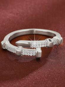 1pc Women's Fashion Crystal Rhinestone Ring, Suitable As Valentine's Day Gift - 1# - View 12