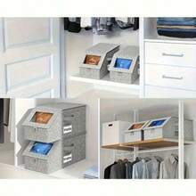 多功能棒球帽收纳盒，大容量可堆叠棒球帽整理盒，多功能防尘收纳盒，适用于衣柜，可折叠拉链防尘收纳盒，可存放帽子、衣服、玩偶等，适合所有季节。 - 彩色 - 查看 3