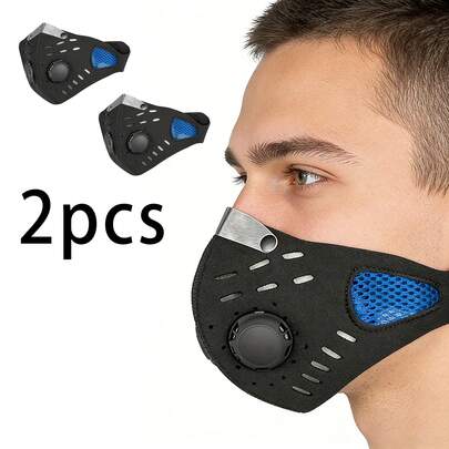 两款全新骑行运动面罩，带可拆卸滤芯，透气摩托车面罩，半脸面罩，户外防尘，适合骑行、跑步和步行，男女骑行必备防护面罩