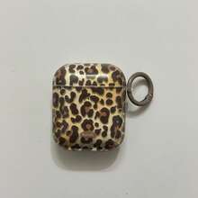 Fashionable Yellow Leopard Print Earphone Case With Hanging Ring, Cute Protective Cover Compatible With Airpods Pro 2, Compatible With Apple Pro, 3, 1/2, Minimalist Design For Women - Yellow - View 6