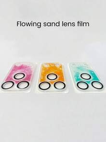 1pc Creative Liquid Glitter Camera Lens Protector Compatible With IPhone 17 Pro Max/17 Pro, Minimalist Personalized Lens Film, Colorful Dopamine Lens Membrane Applicable To Daily Shield, Office, Home Daily Shield Office Home Phone Camera Cover Sparkling Crystal Waterproof Shockproof Anti-Fall Scratch Resistant - Pink - View 10