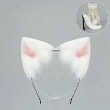 3件套猫咪主题服装套装，包括猫耳朵、毛绒尾巴和手工毛绒头箍。适合万圣节、情人节、复活节和其他节日派对。这款猫咪主题配饰组合套装是送给朋友、家人和同事的绝佳新年和情人节礼物。 - 彩色 - 查看 3