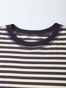 QUNGIGU 女士长袖休闲圆领基础款衬衫，宽松舒适，秋季款 - 紫色 - 查看 6