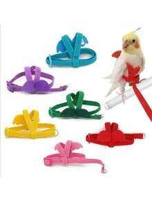 1pc Anti-Bite Flight Training Rope Parrot Bird Pet Leash Set, Ultra-Light Harness Leash, Soft & Portable Pet Toy - Multicolor - View 7