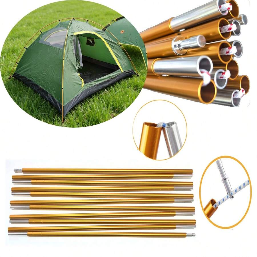 1pc 8.5mm Aluminum Alloy Tent Pole Replacement, Suitable For 3.5m, 3.6m, 4.05m, 3.7m, 3.8m, 4.05m Camping Tent Pole Support