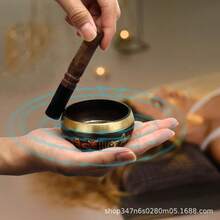 3英寸手工冥想钵套装，适用于瑜伽、声音疗愈、脉轮平衡和正念练习 - 含木槌，不含包装盒或袋子 - 彩色 - 查看 10