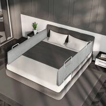 Bed Rails, 100/150/180/200 Cm, Height Adjustable, Suitable For Bed Frames, Linen Grey. - Grey - View 7