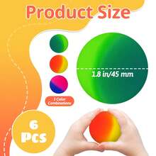 45 mm Jumbo Sprungbälle, gummielastische hochspringende Bälle in leuchtenden Farben als Geburtstagsparty-Geschenke, Ostergeschenke, Karnevalspreise für Klassenzimmer - Verschiedenfarbig - Übersicht 2