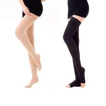 2双男女通用大腿高筒压缩袜，露趾设计，静脉曲张腿部支撑袜 - 彩色 - 查看 6