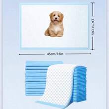 10/40/100片装超强吸水狗狗尿垫，防漏除臭，尺寸分别为33厘米 x 45厘米（小型犬）和60厘米 x 60厘米（中/大型犬）。内含除臭凝胶，有效去除宠物粪便异味，保持家居清洁无异味。 - 藍白色 - 查看 11