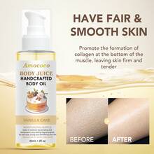 ✨220ml+60ml Vanilla Cake Scent Body Oil 2-Piece Duo Set | Home & Travel Size Aromatherapy Body Oil - Long Lasting Moisturizing, Fast Absorbing, Non-Greasy & Non-Sticky | Dry Skin Hydration, Daily Body Care With Long Lasting Fragrance | Gift Ready On-The-Go Skincare - 蛋糕味 - 查看 10