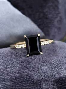 复古波西米亚风切割合成立方氧化锆订婚戒指，锌合金镀层，适合婚礼、派对、感恩节等场合佩戴——四季皆宜的配饰 - 戒指 - 查看 1