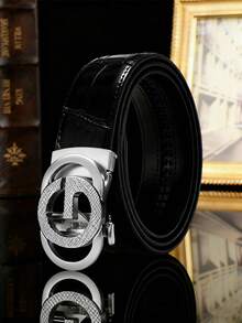 1条男士合金自动扣皮带，轻盈奢华时尚，高端商务皮带，47英寸，适合搭配牛仔裤、参加派对、办公室通勤，经久耐用 - 节日和周年纪念日送给男友、父亲、家人的完美礼物 - 彩色 - 查看 15