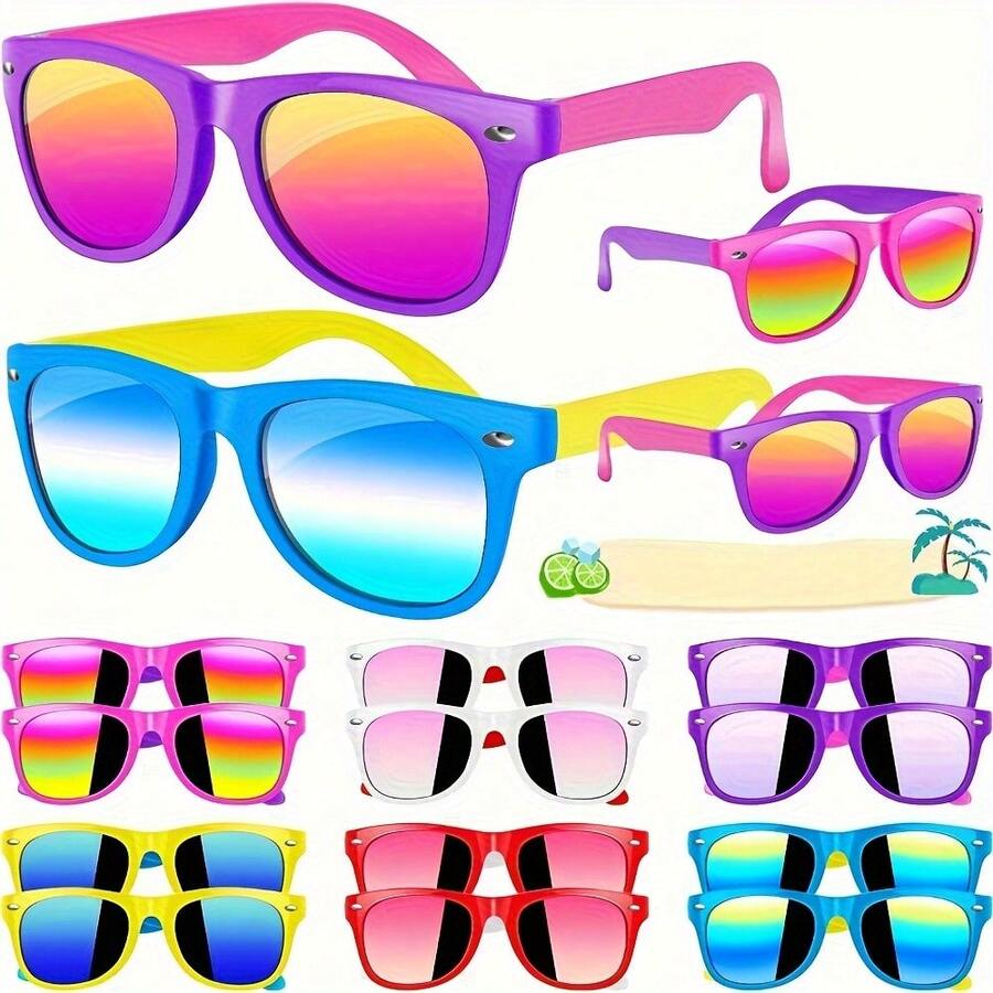 12pcs Packages Kids Glasses Bulk Kids Glasses Party Favor Neon Glasses For Kids Boys Girls Age 3-8 Birthday